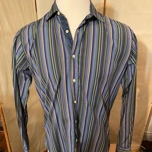 ETRO Mens Striped Button Down Shirt Sz 41